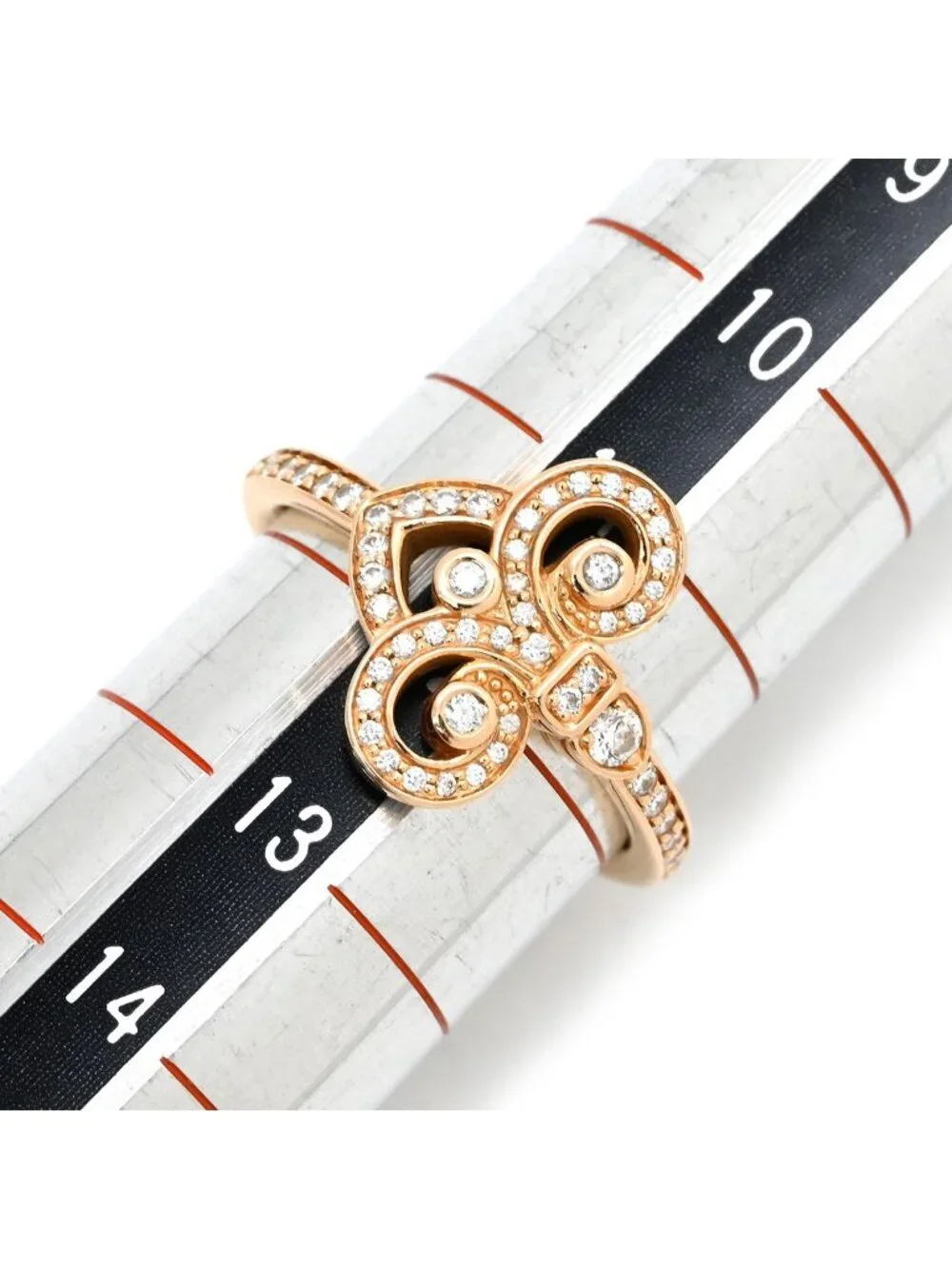 Tiffany & Co Ring Fleur de Lis Diamond Rose Gold Pink T& 18k PG Elsa Peretti